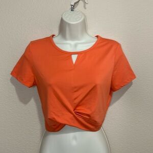 ZYIA Twist Front Cropped Work-out Top, Size M, EUC